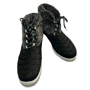 Ryka Water-Repellent Lace-Up Black Ankle Boots Women’s 7.5W